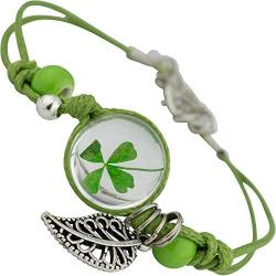 Soul Statement Green Clover Bracelet Shamrock St Patricks Day Accessories Wrap Bracelet