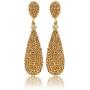 Moonstruck Costume Jewelry Womens Champagne Diamond Golden Dangle Drop Earrings
