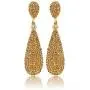 Moonstruck Costume Jewelry Womens Champagne Diamond Golden Dangle Drop Earrings