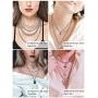 Hicarer 4 Sets Butterfly Lock Chains Pendants Necklace Hearts Layered Choker Punk Alloy Jewelry Chunky Chains Necklace for Eboy Egirl Women Men