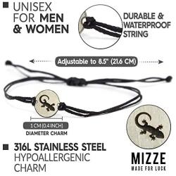 Stainless Steel Animal Charms on Double Black String Adjustable Bracelet for Men and Women - Waterproof, Hypoallergenic Jewelry