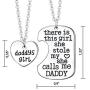 Luvalti Daddys Girl Heart Pendant Necklace - Father Daughter Necklace Set - Best