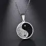 Yin Yang necklace Surgical Stainless Steel Chinese Taiji Bagua Jewelry with Diamond Eight Diagrams