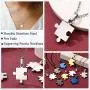 FaithHeart Puzzle Matching Necklace Personalized Custom BFF Pendant Necklaces Set for Women Men Family/Team/Classmates Names Jewelry