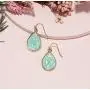 '' Tear of Mermaids'' Iridescent Glitter Opal with Yellow Gold Plated Dangle Drop Statement Earrings for Women