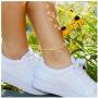 Birth Year Anklet 14K Gold Ankle Bracelets for Women 1985 to 2005 Year Anklet Stainless Steel Anklet for Women, Adjustable Dainty Beach Foot Jewelry Anniversary Birthday Gift