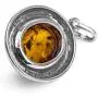 Ian and Valeri Co. Amber Sterling Silver Oval Pendant