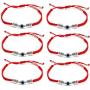 kelistom 6pcs Red String Evil Eye Charm Bracelets for Women Men Teen Girls Boys Handmade Macrame Braided Kabbalah Bracelet for Protection Friendship Adjustable