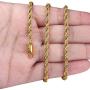 FIBO STEEL 18k Real Gold Plated 2.5-8 MM Stainless Steel Mens Womens Necklace Twist Rope Chain, 16-36 inches