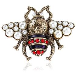 Fashion Enamel Bumblebee Bee Rings, Vintage Pearl Crystal Rhinestone Natural Insect Bee Animal Knuckle Ring Middle Finger Ring Jewelry Women Girl