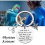 FUSTMW PA Keychain Physicians Assistant Graduation Gifts Doctor Assistant Gifts Stethoscope Key chain Medical Caduceus PA Charm Ceremony Jewelry Take Pride in How Far You Have Come