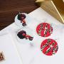 KWHY 16 Pairs Round African Women Earrings Wooden Painted Earrings Ethnic Style Earring Drop Dangle Earrings Set