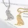 PY BLING Full Iced Out Owl Pendant 18K Gold/White Gold Plated Hip Hop Fashion Simulated Diamond CZ Pendant with Stainless Steel Rope Chain Necklace for Men Women PY BLING Full Iced Out Owl Pendant 18K Gold/White Gold Plated Hip Hop Fashion Simulated Diamond CZ Pendant with Stainless Steel Rope Chain Necklace for Men Women