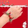 3pcs Christmas Jingle Bell Bracelets Xmas Multi Color Stretch Beaded Charm Bracelet Gift Jewelry Christmas Stocking Stuffers Holiday Party Favors For Women Girls Kids