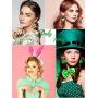 25 Pairs St Patricks Day Easter Faux Leather Earrings Set Teardrop Clover Green Hat Easter Egg Dangle Earrings for Women Girls