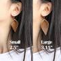 Genuine Leather Earrings Set Teardrop Petal Leaf Leather Dangle Earrings Leather Feather Drop Earring for Women Girls, S/M/L