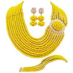 aczuv Crystal Royal Blue Beads Jewelry Set African Necklaces for Women Nigerian Wedding Jewelry Sets