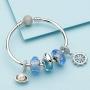ATHENAIE Italian Murano Glass 925 Sterling Silver Summer Beach Dolphin Rainbow Anchor Sea Charms Beads for Bracelet
