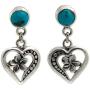 NOVICA .925 Sterling Silver and Reconstituted Turquoise Heart Dangle Earrings, Frangipani Hearts