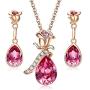 CDE Swarovski Necklace Flower Pendant Pink Crystals Women Jewelry Necklaces