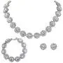 EVER FAITH Wedding Round Pave CZ Star Inspired Jewelry Set - Necklace Earrings Bracelet
