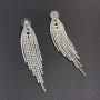 SELOVO Bohemian Clear Crystal Chandelier Tassel Bridal Dangle Drop Earrings Chain Silver Tone