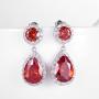 SELOVO Zircon Teardrop Tear Drop Dangle Earrings Jewelry Silver Tone