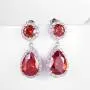 SELOVO Zircon Teardrop Tear Drop Dangle Earrings Jewelry Silver Tone