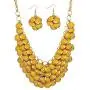 Palm Beach Jewelry Gold Tone Round Yellow Lucite, Drop Earring and Bib Necklace Set (65mm), Lobster Claw Clasp, 18 inches Plus 3 inch exten Palm Beach Jewelry Gold Tone Round Yellow Lucite, Drop Earring and Bib Necklace Set (65mm), Lobster Claw Clasp, 18 inches Plus 3 inch exten