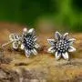 NOVICA .925 Sterling Silver Flower Stud Earrings Sunflower Love NOVICA .925 Sterling Silver Flower Stud Earrings Sunflower Love