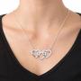 MyNameNecklace Personalized Engraved 3 Heart Necklace with Swarovski Birthstones -Jewelry for Mom Women-Valentines Day Jewelry Gift for Her