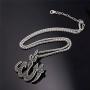 U7 CZ Allah Pendant Necklace with Chain Platinum / 18K Gold Plated Muslim Jewelry, with Text Engraving Service