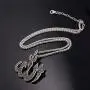 U7 CZ Allah Pendant Necklace with Chain Platinum / 18K Gold Plated Muslim Jewelry, with Text Engraving Service