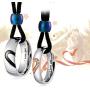 Aienid Couple Necklace Pendant,King Queen Tungsten Steel Pendant Necklace for Wedding