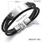 GAGAFEEL Leather Cuff Bracelet Braided Rope Custom Engraved Logo ID Stainless Steel Bangle DIY Birthday Xmas Gift GAGAFEEL Leather Cuff Bracelet Braided Rope Custom Engraved Logo ID Stainless Steel Bangle DIY Birthday Xmas Gift