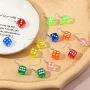 7 Pairs Colorful Dice Earrings Set Funny Geometric 3D Dice Dangle Earrings Punk Resin Cube Dice Drop Earrings for Women Girls Jewelry