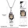 Unisex Buddha Head Pendant Necklace Gold&Silver Two Tone Vintage Buddhism Religious Jewelry for Women Men, Chain 18