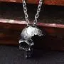 Punk Style Cool Mens Women Stainless Steel Skeleton Halloween Skull Coffin Pendant Necklace