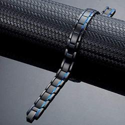 Magnetic Bracelets for Men Arthritis Stainless Steel Black Bracelet 8.5 inches Adjustable
