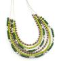 LookLove Womens Jewelry Shades of Green Bead Necklace (16'' with 3'' Extender) Earrings (3'') and Bracelet (6 Stretch Bracelets) Set
