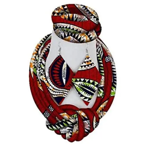 AFRICSTYLE African Jewelry Set Ankara Print Necklaces with Matching Earrings for Women AFRICSTYLE African Jewelry Set Ankara Print Necklaces with Matching Earrings for Women