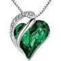 ALL BY MYSELF BLINGS Infinity Necklace Love Heart Pendant Birthstone Crystals Jewelry for Women, Mom, Girls Birthday Gifts