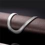 U7 Herringbone Chain Stainless Steel Flat Link Hypoallergenic Snake Chain Necklace 18-30 Inch, Silver Black Gold Color