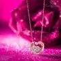 DANCING HEART Valentines Day Women Gifts for Christmas 925 Sterling Silver Love Heart Pendant Necklace Rose Gold Plated Jewelry with 5A Cubic Zirconia Birthday Gifts for Daughter Wife Girlfriend Sister