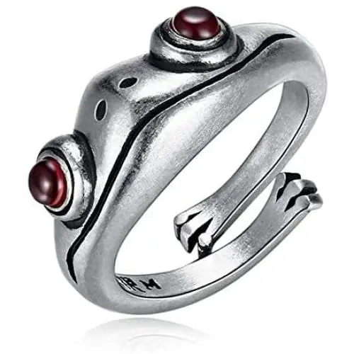 Frog Rings Vintage Frog Open Rings Cute Animal Red Garnet Frog Finger Ring Fashion Party Jewelry Gifts Personality Animal Opening Size Adjustable Silver Frog Rings Daily Jewelry for Women Men Frog Rings Vintage Frog Open Rings Cute Animal Red Garnet Frog Finger Ring Fashion Party Jewelry Gifts Personality Animal Opening Size Adjustable Silver Frog Rings Daily Jewelry for Women Men
