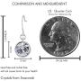 UPSERA Silver Tone 10mm Round Crystals from Swarovski Simulated Birthstone Dangle Earrings