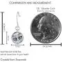 UPSERA Silver Tone 10mm Round Crystals from Swarovski Simulated Birthstone Dangle Earrings