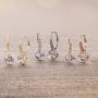 MIA SARINE Sterling Silver Cubic Zirconia Halo Leverback Dangle Bridal Earrings for Women
