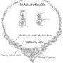 LOYALLOOK Silver-Tone Crystal Heart Bridal Bridesmaid Rhinestone Necklace Set Bracelet Dangle Earrings Wedding Prom Jewelry Sets