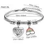 CAROMAY Grand Daughter Bangle Bracelets Charm Rainbow Granddaughter Jewelry Appreciate Birthday Family